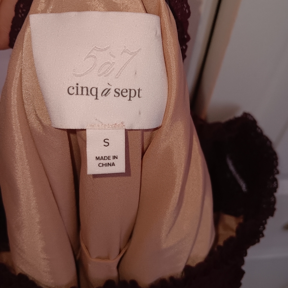 Cinq à Sept Burgundy Off-Shoulder Blouse - Picture 9 of 11